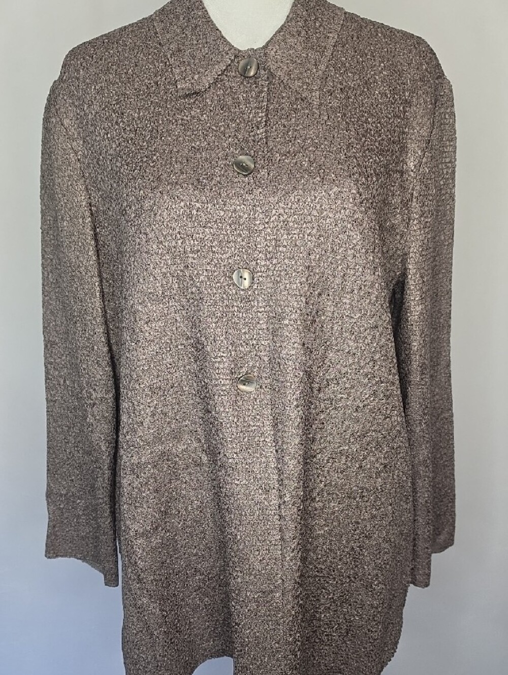 Chicos Travelers Textured Shirt Jacket Size 2 Classic Career Travel - Picture 2 of 10